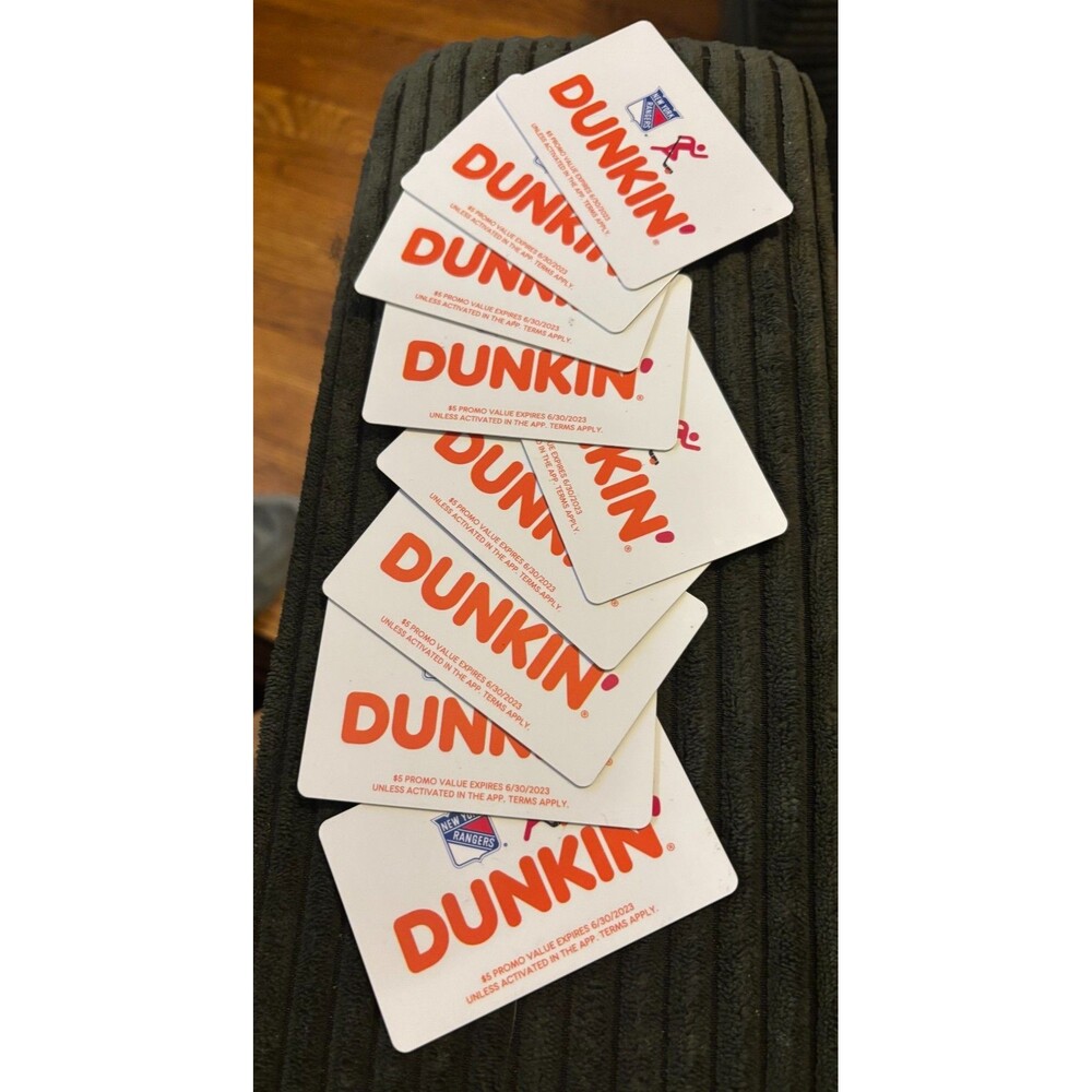 ONE (1) New York Rangers Hockey Dunkin' NHL Logo Gift Card - NO VALUE!!!!